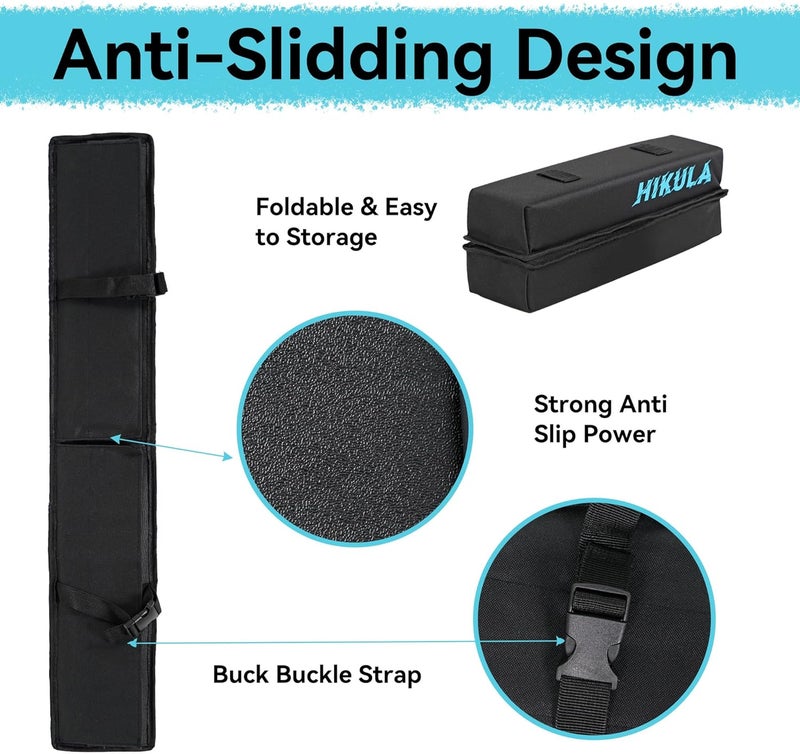 HIKULA 31''Soft Roof Rack Pads for Various Crossbars with Two 15' Premium Scratch Resistant Silicone Buckle, PP Rope,Quick Loop and Storage Bag, for SUPs, Surfboards, Kayaks, Canoes Includes Storage Bag - Image 5